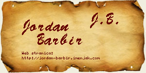 Jordan Barbir vizit kartica